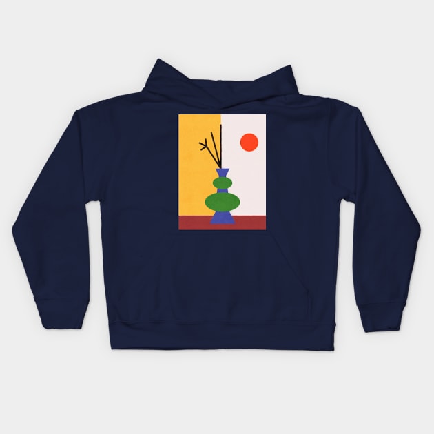 Split Vase on Table Kids Hoodie by OZOROZO